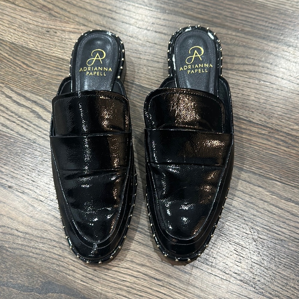 Adrianna Papell Black Patent Mules